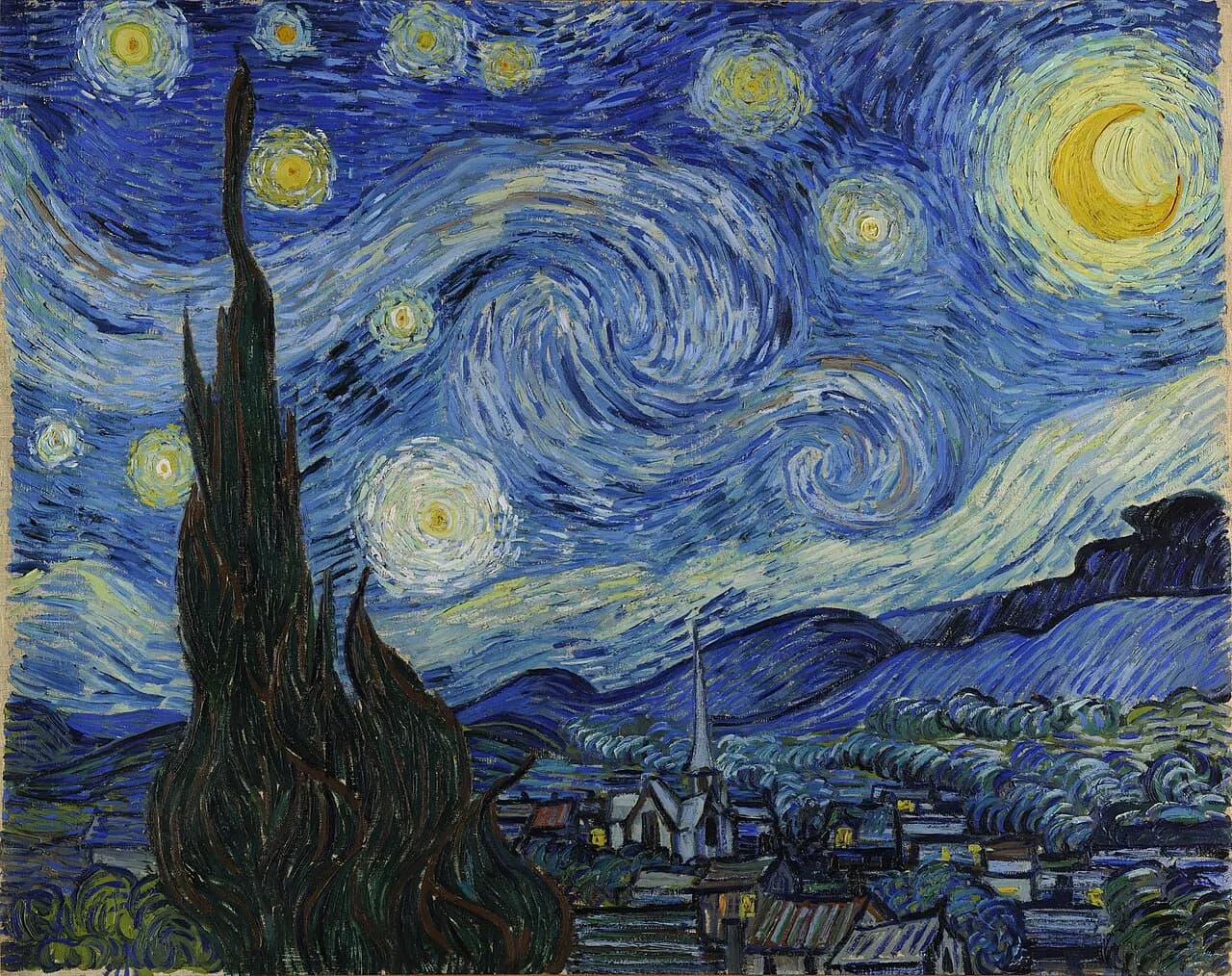 The Starry Night by Vincent van Gogh — background
